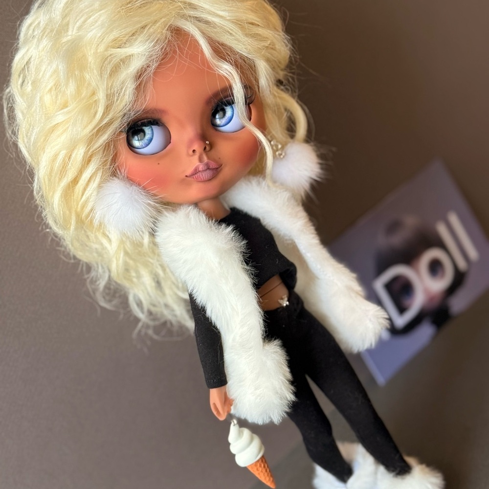 Blythe Doll OOAK Custom Blonde Handmade Art Doll
